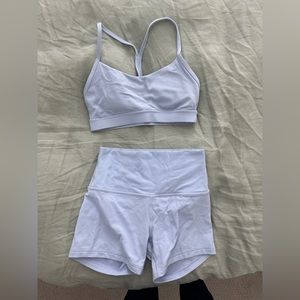 Pastel Blue Lululemon Align Short 4in & Flow Y Bra Set - sz 6